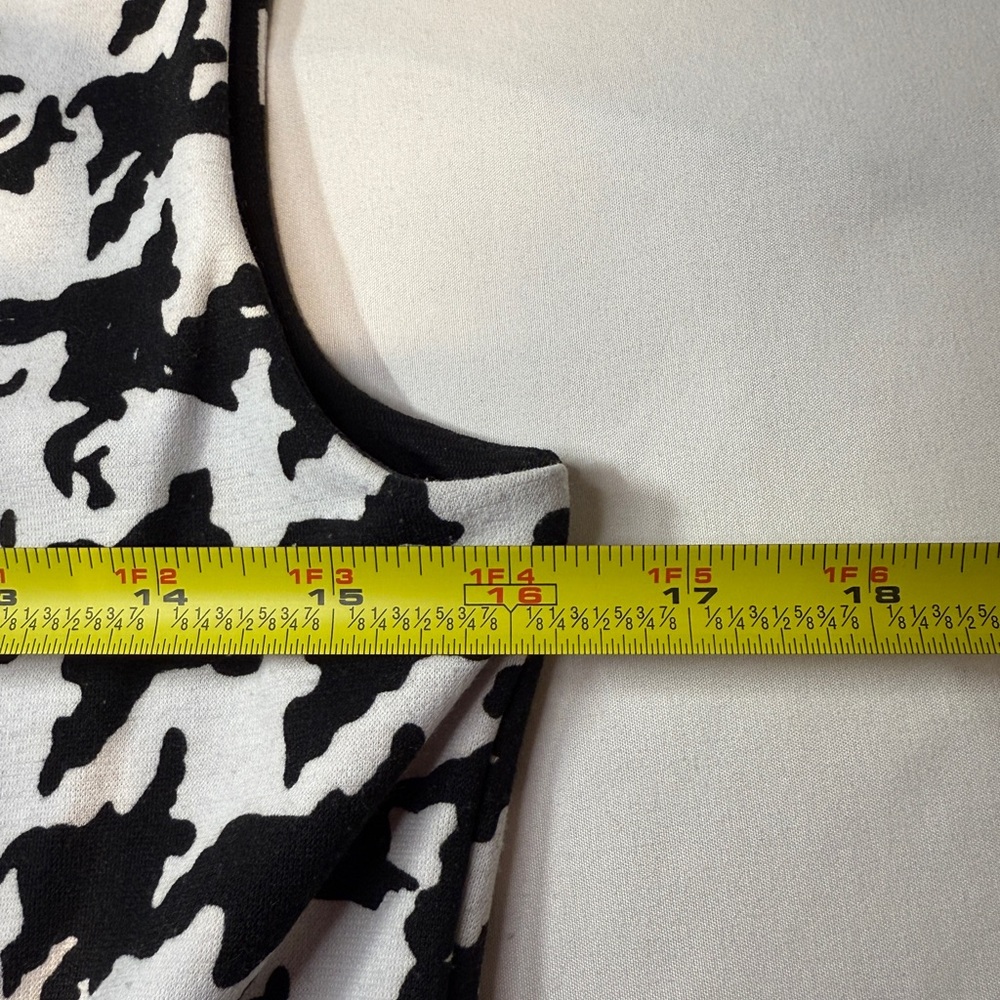 INC International Concepts Black & White Houndstooth Sleeveless Top Medium - Picture 7 of 8